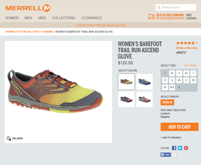 merrell barefoot trail run ascend glove